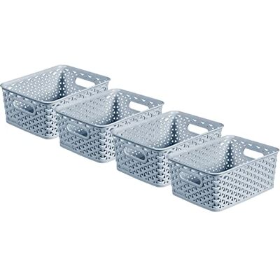 Curver My Style Lot de 4 petits paniers de rangement rectangulaires de 4 L Bleu - Publicité Curver My Style Lot de 4 petits paniers de rangement rectangulaires de 4 L Bleu - Publicité