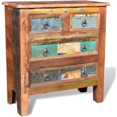vidaXL Armoire avec 4 tiroirs Bois massif de récupération - Publicité vidaXL Armoire avec 4 tiroirs Bois massif de récupération - Publicité