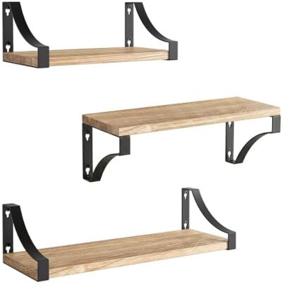 AMADA HOMEFURNISHING Amada Lot de 3 Etagere Murale, Étagère Murale en Bois Rustique Chambre, Salle de Bains, Salon, Cuisine ou Buanderie, Étagère Murale Bois et Décoration - Publicité AMADA HOMEFURNISHING Amada Lot de 3 Etagere Murale, Étagère Murale en Bois Rustique Chambre, Salle de Bains, Salon, Cuisine ou Buanderie, Étagère Murale Bois et Décoration - Publicité