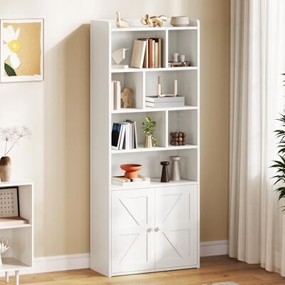 YITAHOME Bibliothèque à 4 Niveaux avec Portes et Placard, étagère de Rangement sur Pied, Compartiment Ouvert, idéale pour la Maison, Le Bureau, Le Salon ou la Chambre, Blanche, 60 x 30 x 159 cm - Publicité YITAHOME Bibliothèque à 4 Niveaux avec Portes et Placard, étagère de Rangement sur Pied, Compartiment Ouvert, idéale pour la Maison, Le Bureau, Le Salon ou la Chambre, Blanche, 60 x 30 x 159 cm - Publicité