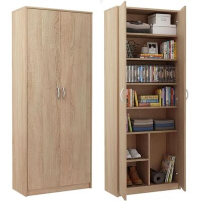 Home Collective Armoire polyvalente à 8 compartiments, armoire à balais, armoire de ménage en finition mate avec 6 étagères et 2 portes, 74 cm de large en panneau stratifié et poignées en polymère Sonoma - Publicité Home Collective Armoire polyvalente à 8 compartiments, armoire à balais, armoire de ménage en finition mate avec 6 étagères et 2 portes, 74 cm de large en panneau stratifié et poignées en polymère Sonoma - Publicité