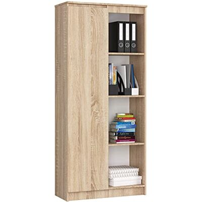 AKORD Bibliothèque de Bureau Rangement CLP 80 cm 4 Étagères Externes 1 Porte sur Pied Grand Meuble pour Salon Panneau Stratifié 16mm Couleur Chêne Sonoma - Publicité AKORD Bibliothèque de Bureau Rangement CLP 80 cm 4 Étagères Externes 1 Porte sur Pied Grand Meuble pour Salon Panneau Stratifié 16mm Couleur Chêne Sonoma - Publicité