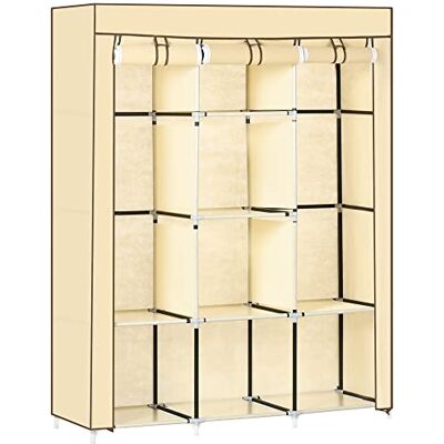 HOMCOM Armoire en Tissu avec Tringle à vêtements, étagères, Fermeture éclair pour Chambre à Coucher, Dressing, 125 x 43 x 162,5 cm Beige - Publicité HOMCOM Armoire en Tissu avec Tringle à vêtements, étagères, Fermeture éclair pour Chambre à Coucher, Dressing, 125 x 43 x 162,5 cm Beige - Publicité