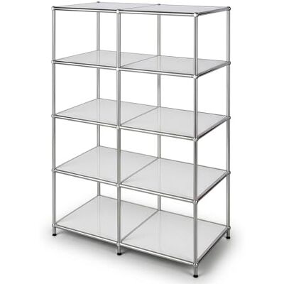 KARAT Étagère Métallique L78 × P40 × H118 cm avec 5 Niveaux Concept Epure MK-015 – Bibliothèque Ouverte, Meuble de Rangement, Séparateur de Pièce, Étagère Cube (Blanc) - Publicité KARAT Étagère Métallique L78 × P40 × H118 cm avec 5 Niveaux Concept Epure MK-015 – Bibliothèque Ouverte, Meuble de Rangement, Séparateur de Pièce, Étagère Cube (Blanc) - Publicité