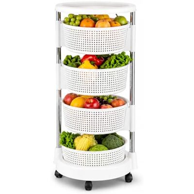 BAKAJI Chariot de Cuisine Porte-Fruits avec paniers ouvrants, Chariot de Rangement économe en Espace avec 4 Roues pivotantes, Structure Acier et paniers en Plastique, idéal Cuisine, Salle de Bain, (4 - Publicité BAKAJI Chariot de Cuisine Porte-Fruits avec paniers ouvrants, Chariot de Rangement économe en Espace avec 4 Roues pivotantes, Structure Acier et paniers en Plastique, idéal Cuisine, Salle de Bain, (4 - Publicité
