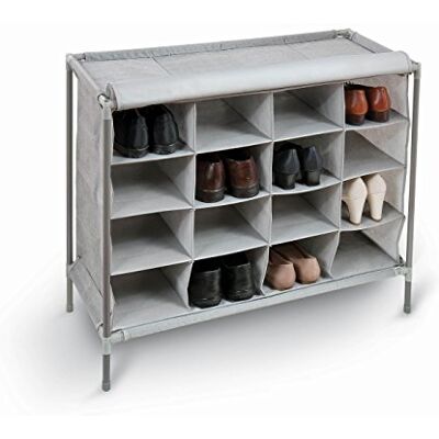 Domopak Living 8001410073822 Armoire à Chaussures aux 16 Compartiments, Plastique/Acier/Polypropylène, Gris, 35 x 81 x 66 cm - Publicité Domopak Living 8001410073822 Armoire à Chaussures aux 16 Compartiments, Plastique/Acier/Polypropylène, Gris, 35 x 81 x 66 cm - Publicité