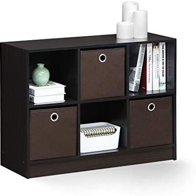 Bibliothèque Basique Furinno - Noyer Foncé - 80x60x30cm - Publicité Bibliothèque Basique Furinno - Noyer Foncé - 80x60x30cm - Publicité