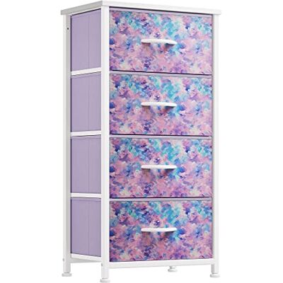 YITAHOME Commode en Tissu avec 4 tiroirs, Meuble de Rangement Pratique, Armoire pour Salon, Chambre d'enfant, Couloir,imprimé Violet - Publicité YITAHOME Commode en Tissu avec 4 tiroirs, Meuble de Rangement Pratique, Armoire pour Salon, Chambre d'enfant, Couloir,imprimé Violet - Publicité
