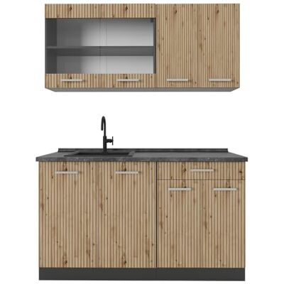 Vicco Cuisine R-Line, Chêne Artisan, 140cm sans PT, adapté à Une Extension Flexible avec d'autres modules - Publicité Vicco Cuisine R-Line, Chêne Artisan, 140cm sans PT, adapté à Une Extension Flexible avec d'autres modules - Publicité