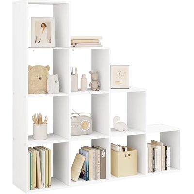 WOLTU Bibliothèque à 10 Compartiments Bibliothèque Étagère de Rangement Meuble de Rangement Étagère Escalier, en Bois d’ingénierie, Blanc, pour Salon Chambre Bureau 136x29x136cm, RGB44ws - Publicité WOLTU Bibliothèque à 10 Compartiments Bibliothèque Étagère de Rangement Meuble de Rangement Étagère Escalier, en Bois d’ingénierie, Blanc, pour Salon Chambre Bureau 136x29x136cm, RGB44ws - Publicité