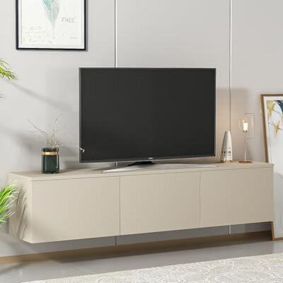 HOMIDEA Levante Meuble TV bas suspendu 160 cm Meuble TV mural avec portes rabattables Meuble TV moderne pour salon (beige) - Publicité HOMIDEA Levante Meuble TV bas suspendu 160 cm Meuble TV mural avec portes rabattables Meuble TV moderne pour salon (beige) - Publicité