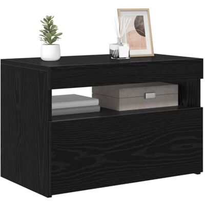 vidaXL Meuble TV en Chêne Noir - Surface de 60cm et 2 Compartiments - Publicité vidaXL Meuble TV en Chêne Noir - Surface de 60cm et 2 Compartiments - Publicité