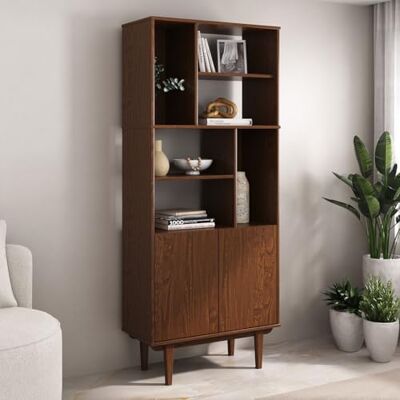 IDIMEX Buffet Haut Simona 80x188 cm en Bois Massif Coloris châtaignier avec 2 Portes 6 Étagères, Vaisselier en Hauteur, Style Vintage Scandinave Années 50, Rangement Pratique - Publicité IDIMEX Buffet Haut Simona 80x188 cm en Bois Massif Coloris châtaignier avec 2 Portes 6 Étagères, Vaisselier en Hauteur, Style Vintage Scandinave Années 50, Rangement Pratique - Publicité