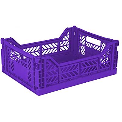 AYKASA Ay-Kasa Caisse pliante solide en plastique empilable Violet Midi 40 x 30 x 14 cm - Publicité AYKASA Ay-Kasa Caisse pliante solide en plastique empilable Violet Midi 40 x 30 x 14 cm - Publicité