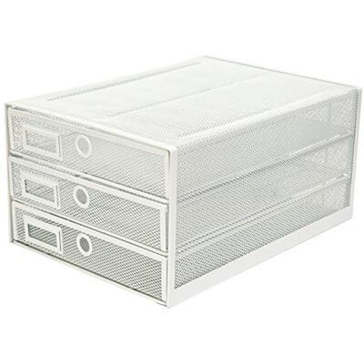 EXERZ Organiseur maillé 3 tiroirs/Module de Classement/Trieur de Papier/Organiseur Multifonctionnel de Bureau (Blanc) - Publicité EXERZ Organiseur maillé 3 tiroirs/Module de Classement/Trieur de Papier/Organiseur Multifonctionnel de Bureau (Blanc) - Publicité
