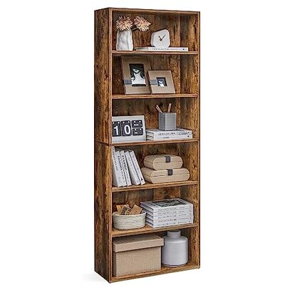 VASAGLE Bibliothèque, Étagère sur 6 Niveaux, Meuble de Rangement Ouvert, Étagère, 24 x 60 x 160,7 cm, pour Salon, Bureau, Salle à Manger, Marron Rustique LBC166X01 - Publicité VASAGLE Bibliothèque, Étagère sur 6 Niveaux, Meuble de Rangement Ouvert, Étagère, 24 x 60 x 160,7 cm, pour Salon, Bureau, Salle à Manger, Marron Rustique LBC166X01 - Publicité
