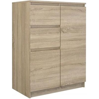 CDF Commode Compacte 2 Portes et 2 Tiroirs Meuble de Rangement Étroit Salon Chambre Bureau 70 x 40 x 97 cm Chêne Sonoma - Publicité CDF Commode Compacte 2 Portes et 2 Tiroirs Meuble de Rangement Étroit Salon Chambre Bureau 70 x 40 x 97 cm Chêne Sonoma - Publicité
