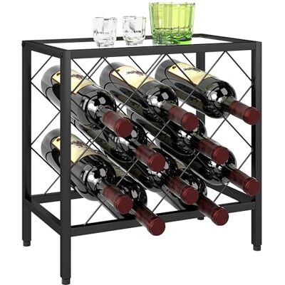HOMCOM Rack à vin pour 10 bouteilles avec étagère en verre trempé, Rack de cave à vin en acier, pour la cuisine, le garde-manger, la cave et le bar, 41x22x41 cm, noir - Publicité HOMCOM Rack à vin pour 10 bouteilles avec étagère en verre trempé, Rack de cave à vin en acier, pour la cuisine, le garde-manger, la cave et le bar, 41x22x41 cm, noir - Publicité