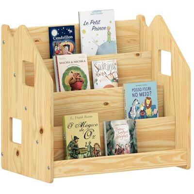 IDIMEX Bibliothèque Enfant Bruno, Rangement Livres pour Chambre Enfant, 4 Compartiments, en pin Massif Coloris Naturel - Publicité IDIMEX Bibliothèque Enfant Bruno, Rangement Livres pour Chambre Enfant, 4 Compartiments, en pin Massif Coloris Naturel - Publicité