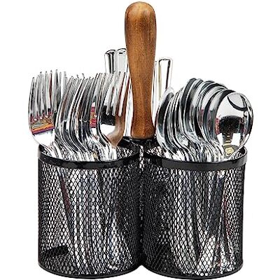 Mind Reader Porte-ustensiles, organiseur d'argenterie, porte-couverts, cuisine, maille métallique, 19,1 x 19,1 x 24,8 cm (L x l x H), noir - Publicité Mind Reader Porte-ustensiles, organiseur d'argenterie, porte-couverts, cuisine, maille métallique, 19,1 x 19,1 x 24,8 cm (L x l x H), noir - Publicité