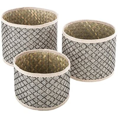 ATMOSPHERA CREATEUR D'INTERIEUR Atmosphera Set de 3 paniers Nomade Roseau - Publicité ATMOSPHERA CREATEUR D'INTERIEUR Atmosphera Set de 3 paniers Nomade Roseau - Publicité