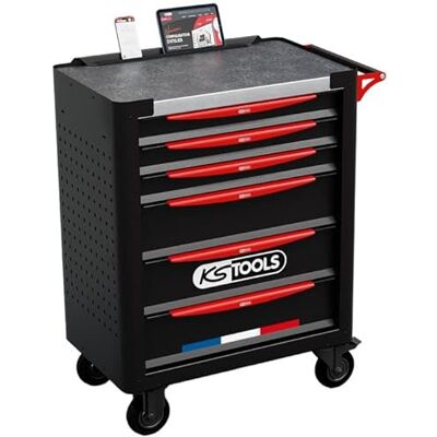 KS TOOLS -824.0006F-Servante Vide 6 tiroirs fabriquée en France Servante d'atelier, Acier allié, Noir, Rouge, Standard - Publicité KS TOOLS -824.0006F-Servante Vide 6 tiroirs fabriquée en France Servante d'atelier, Acier allié, Noir, Rouge, Standard - Publicité