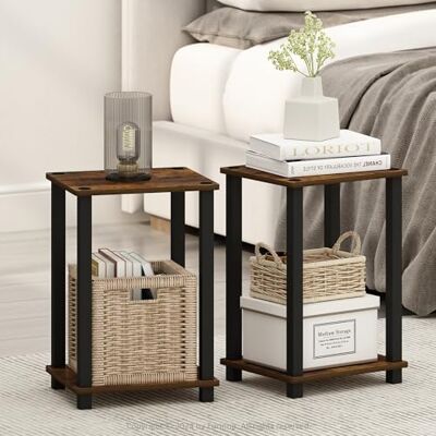 Furinno Simplistic Ensemble de 2 Tables de Chevet, Petite Table de Chevet à 2 Niveaux avec étagère Ouverte, sans Outils, idéale pour la Chambre ou Le Salon, Couleur pin ambré. Publicité Furinno Simplistic Ensemble de 2 Tables de Chevet, Petite Table de Chevet à 2 Niveaux avec étagère Ouverte, sans Outils, idéale pour la Chambre ou Le Salon, Couleur pin ambré. Publicité