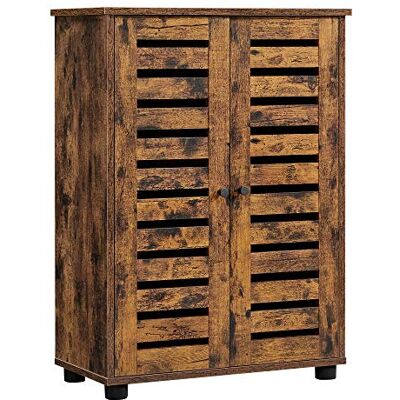 VASAGLE Meuble de Rangement, Armoire, Placard, Buffet, avec 2 Portes persiennes, 2 Planche réglable en Hauteur, pour Salle de Bain, Salon, Chambre, Couloir, Marron Rustique BBK142X01 - Publicité VASAGLE Meuble de Rangement, Armoire, Placard, Buffet, avec 2 Portes persiennes, 2 Planche réglable en Hauteur, pour Salle de Bain, Salon, Chambre, Couloir, Marron Rustique BBK142X01 - Publicité