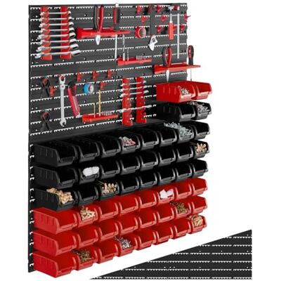 tectake ® Étagère Murale modulable 56 Boîtes de Rangement empilables & Crochets Meuble de Rangement Rangement Atelier Garage Rangement Mural de visserie & Clous Organisation du Garage - Publicité tectake ® Étagère Murale modulable 56 Boîtes de Rangement empilables & Crochets Meuble de Rangement Rangement Atelier Garage Rangement Mural de visserie & Clous Organisation du Garage - Publicité
