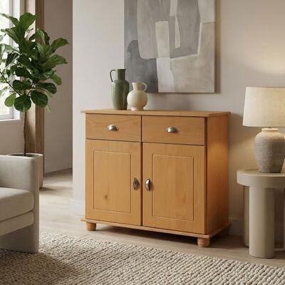 IDIMEX Buffet Salle à Manger Colmar en Bois L 94 cm Coloris teinté laqué avec 2 Portes battantes et 2 tiroirs spacieux, poignées Coquille, Meuble de Rangement, Structure Robuste et Finition élégante - Publicité IDIMEX Buffet Salle à Manger Colmar en Bois L 94 cm Coloris teinté laqué avec 2 Portes battantes et 2 tiroirs spacieux, poignées Coquille, Meuble de Rangement, Structure Robuste et Finition élégante - Publicité