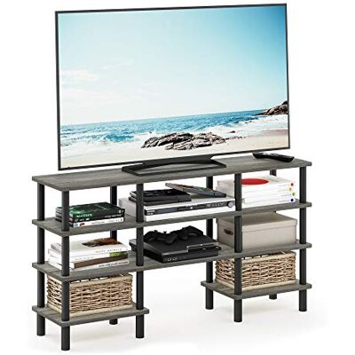Furinno Turn-N-Tube Meuble TV Multi-Usages à 4 Niveaux à Étagère Large, Chêne Français Gris/Noir, One Size - Publicité Furinno Turn-N-Tube Meuble TV Multi-Usages à 4 Niveaux à Étagère Large, Chêne Français Gris/Noir, One Size - Publicité
