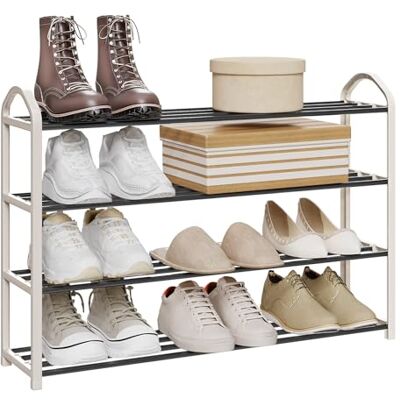 WOLTU 79x19.5x62cm Étagère à Chaussures 4 Niveaux pour Environ 16 Paires de Chaussures,XXL Porte-Chaussures,Crème - Publicité WOLTU 79x19.5x62cm Étagère à Chaussures 4 Niveaux pour Environ 16 Paires de Chaussures,XXL Porte-Chaussures,Crème - Publicité