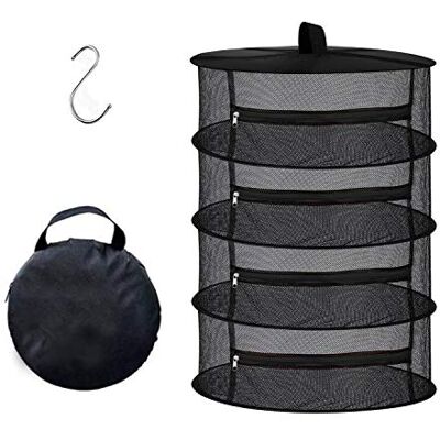 Desy & Feeci Filet de séchage d'herbes, 4 Couches 60cm de diamètrede séchoir Pliant de Suspension avec Fermetures à glissière pour légumes, Plantes, vêtements - Publicité Desy & Feeci Filet de séchage d'herbes, 4 Couches 60cm de diamètrede séchoir Pliant de Suspension avec Fermetures à glissière pour légumes, Plantes, vêtements - Publicité