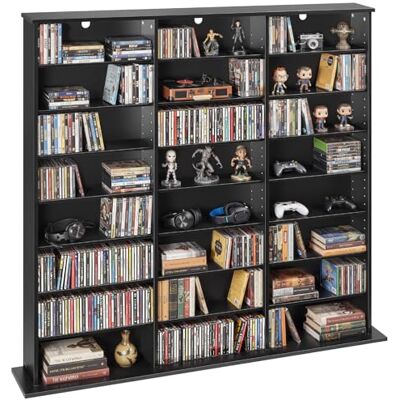 VEVOR Bibliothèque Étagère, Meuble de Rangement Multimédia à 8 Niveaux 142x22x130 cm, Armoire Bibliothèque pour Livres, Jeux, CD, DVD, Collections, Étagères Réglables pour Bureau, Chambre, Salon, Noir - Publicité VEVOR Bibliothèque Étagère, Meuble de Rangement Multimédia à 8 Niveaux 142x22x130 cm, Armoire Bibliothèque pour Livres, Jeux, CD, DVD, Collections, Étagères Réglables pour Bureau, Chambre, Salon, Noir - Publicité
