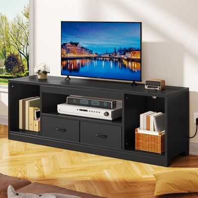 YITAHOME Meuble TV 148 cm pour TV jusqu'à 65" avec 2 Portes 3 étagères réglables Centre de Divertissement pour Salon et Chambre à Coucher - Publicité YITAHOME Meuble TV 148 cm pour TV jusqu'à 65" avec 2 Portes 3 étagères réglables Centre de Divertissement pour Salon et Chambre à Coucher - Publicité