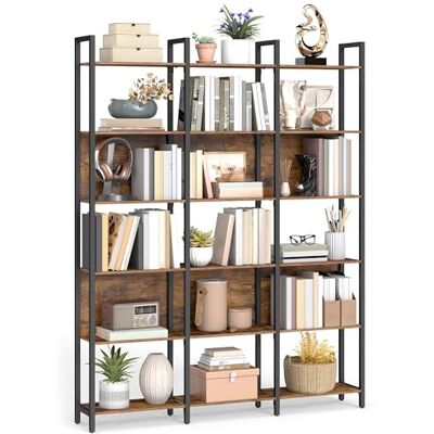 VASAGLE Bibliothèque sur 6 Niveaux, Étagère de Rangement pour Cuisine, pour Bureau, Salon, Chambre, 24 x 128 x 187,1 cm, Style Industriel, Marron Rustique et Noir d'encre LLS151K01 - Publicité VASAGLE Bibliothèque sur 6 Niveaux, Étagère de Rangement pour Cuisine, pour Bureau, Salon, Chambre, 24 x 128 x 187,1 cm, Style Industriel, Marron Rustique et Noir d'encre LLS151K01 - Publicité