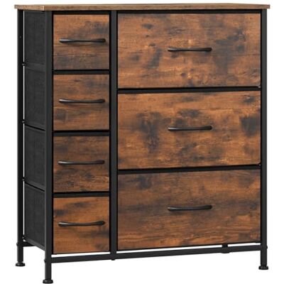 WOLTU Commode à 7 Tiroirs en Tissu, Grande Capacité, Cadre en Métal Stable, pour Salon, Chambre, Couloir, Marron-Noir Rétro, 63,5x30x73cm, SSK008shm - Publicité WOLTU Commode à 7 Tiroirs en Tissu, Grande Capacité, Cadre en Métal Stable, pour Salon, Chambre, Couloir, Marron-Noir Rétro, 63,5x30x73cm, SSK008shm - Publicité