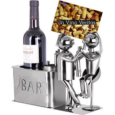 BRUBAKER Porte-Bouteille de vin Couple d'amoureux dans Bar Métal Carte de vœux Incluse Idée Cadeau Originale Objet décoratif - Publicité BRUBAKER Porte-Bouteille de vin Couple d'amoureux dans Bar Métal Carte de vœux Incluse Idée Cadeau Originale Objet décoratif - Publicité