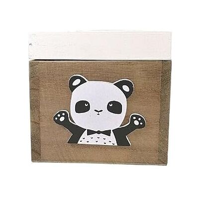 Silumen Boîte de Rangement en bois Panda 13x12x13cm (PAND-62689-NUAGE) - Publicité Silumen Boîte de Rangement en bois Panda 13x12x13cm (PAND-62689-NUAGE) - Publicité