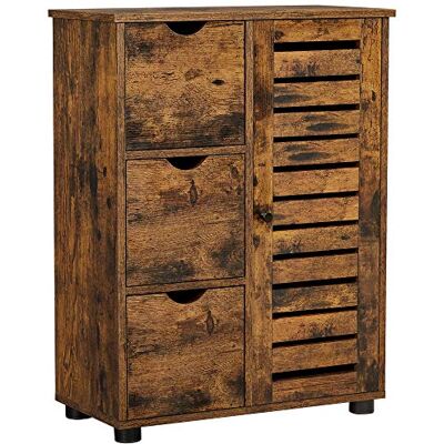 VASAGLE Meuble de Salle de Bain, Buffet, Armoire, Placard de Rangement avec 3 tiroirs, 2 étagères intérieures réglables en Hauteur, pour Salon, Cuisine, Couloir, Marron Rustique BBK143X01 - Publicité VASAGLE Meuble de Salle de Bain, Buffet, Armoire, Placard de Rangement avec 3 tiroirs, 2 étagères intérieures réglables en Hauteur, pour Salon, Cuisine, Couloir, Marron Rustique BBK143X01 - Publicité