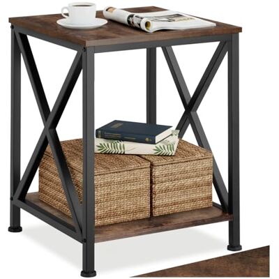 tectake ® Table d'appoint Cuisine, Salon, 40,5 x 40,5 x 52,5 cm, Meuble Salon, Bureau, Chambre, Style Industriel, Table de chevet, Bout de canapé Petit meuble de rangement Décoration Maison, Bois Foncé - Publicité tectake ® Table d'appoint Cuisine, Salon, 40,5 x 40,5 x 52,5 cm, Meuble Salon, Bureau, Chambre, Style Industriel, Table de chevet, Bout de canapé Petit meuble de rangement Décoration Maison, Bois Foncé - Publicité