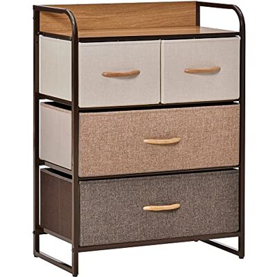 HOMCOM Commode Meuble de Rangement 4 tiroirs en Tissu 58 x 29 x 78,5 cm Multicolore - Publicité HOMCOM Commode Meuble de Rangement 4 tiroirs en Tissu 58 x 29 x 78,5 cm Multicolore - Publicité