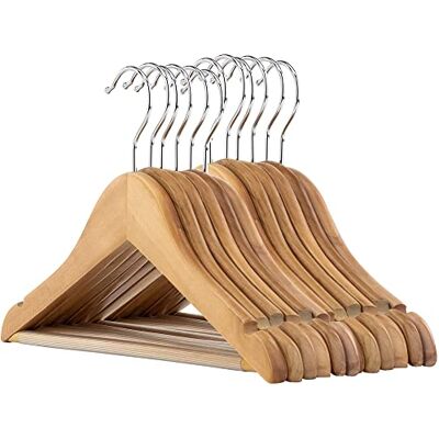 Hangerworld Lot de 12 cintres en Bois de hêtre à Barre Pantalon pour vêtements bébé/Enfant - Publicité Hangerworld Lot de 12 cintres en Bois de hêtre à Barre Pantalon pour vêtements bébé/Enfant - Publicité