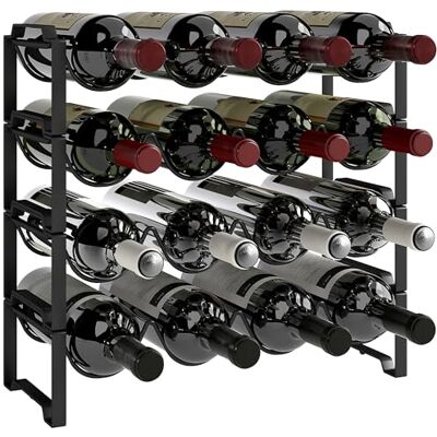 HOMCOM Casier à vin Casier à bouteilles pour 16 bouteilles de vin, porte-bouteilles Casier de rangement en métal, casier à bouteilles de vin pour cuisine, salle à manger Noir - Publicité HOMCOM Casier à vin Casier à bouteilles pour 16 bouteilles de vin, porte-bouteilles Casier de rangement en métal, casier à bouteilles de vin pour cuisine, salle à manger Noir - Publicité