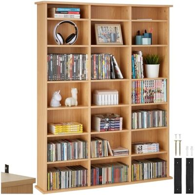 tectake ® Étagère Bibliothèque Étagère Rangement CD/DVD pour 840 CDs 105,5x19x136,5 cm Meuble de Rangement Moderne pour Rangement Bureau, Salon, Chambre, Etagere Rangement Meubles de Salon - Publicité tectake ® Étagère Bibliothèque Étagère Rangement CD/DVD pour 840 CDs 105,5x19x136,5 cm Meuble de Rangement Moderne pour Rangement Bureau, Salon, Chambre, Etagere Rangement Meubles de Salon - Publicité
