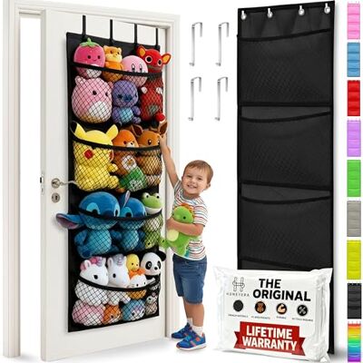 Honeyera Rangement pour animaux en peluche Organiseur de porte pour objets, accessoires pour bébé et jouets Rangement en peluche Installation facile avec des sacs suspendus respirants Grand - Publicité Honeyera Rangement pour animaux en peluche Organiseur de porte pour objets, accessoires pour bébé et jouets Rangement en peluche Installation facile avec des sacs suspendus respirants Grand - Publicité