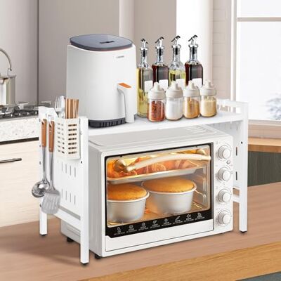 LANTUS Étagère Extensible pour Micro-Ondes, Support pour Micro-Ondes jusqu'à 25 kg, étagère de Cuisine Debout pour Four à Micro-Ondes, boîtes à épices-42-68 * 36 * 46cm + Blanc - Publicité LANTUS Étagère Extensible pour Micro-Ondes, Support pour Micro-Ondes jusqu'à 25 kg, étagère de Cuisine Debout pour Four à Micro-Ondes, boîtes à épices-42-68 * 36 * 46cm + Blanc - Publicité
