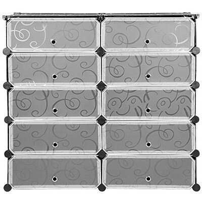 LANTUS Armoire à Chaussures,étagères à Chaussures-Étagère à Chaussures en Plastique/Meuble de Rangement Modulable avec Portes pour Vêtements Chaussures Jouets Livres Bibelots Translucide(5 étages) - Publicité LANTUS Armoire à Chaussures,étagères à Chaussures-Étagère à Chaussures en Plastique/Meuble de Rangement Modulable avec Portes pour Vêtements Chaussures Jouets Livres Bibelots Translucide(5 étages) - Publicité