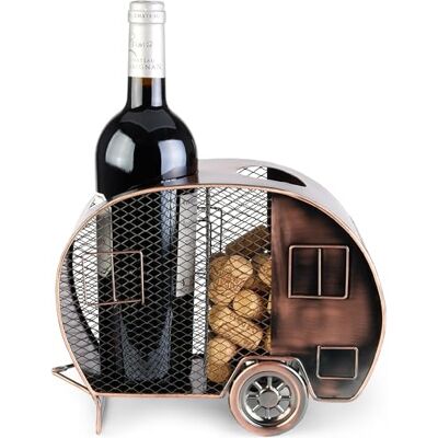 BRUBAKER Porte Bouteilles de Vin Caravane Porte Bouteilles en Métal Cuivré avec Rangement des Bouchons Cadeau Déco pour Les Campeurs Figure Métallique avec Carte Cadeau Couleur : Cuivre - Publicité BRUBAKER Porte Bouteilles de Vin Caravane Porte Bouteilles en Métal Cuivré avec Rangement des Bouchons Cadeau Déco pour Les Campeurs Figure Métallique avec Carte Cadeau Couleur : Cuivre - Publicité