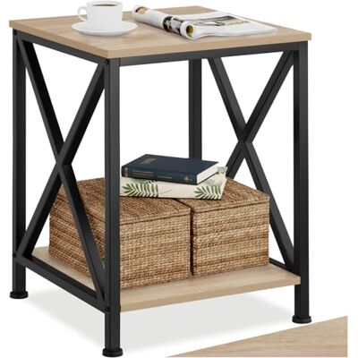 tectake ® Table d'appoint Cuisine, Salon, 40,5 x 40,5 x 52,5 cm, Meuble Salon, Bureau, Chambre, Style Industriel, Table de chevet, Bout de canapé Petit meuble de rangement Décoration Maison, Bois Clair - Publicité tectake ® Table d'appoint Cuisine, Salon, 40,5 x 40,5 x 52,5 cm, Meuble Salon, Bureau, Chambre, Style Industriel, Table de chevet, Bout de canapé Petit meuble de rangement Décoration Maison, Bois Clair - Publicité